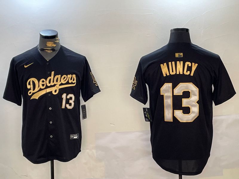 Men Los Angeles Dodgers #13 Muncy Black Game 2024 Nike MLB Jersey style 1211